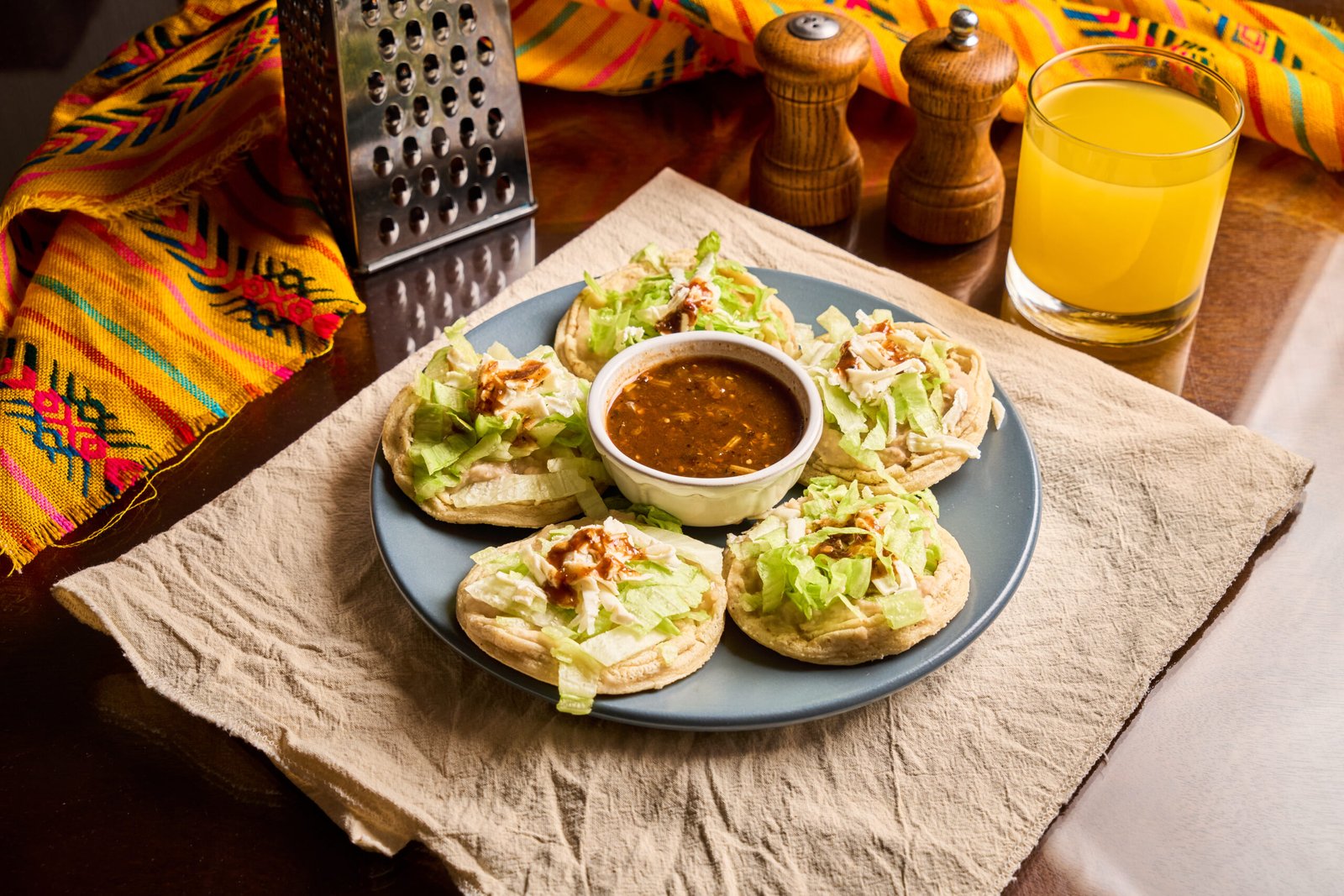 Sopes. Traditional homemade Mexican food